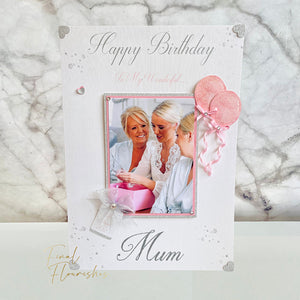 Silver & Pink Themed Photo Card