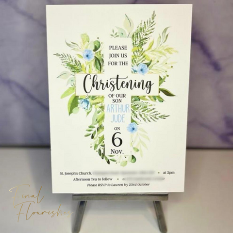 Botanical Christening Invitation