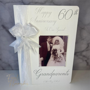 White Wedding 60th Anniversary Photo Card