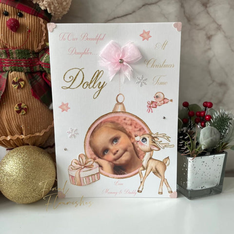 Reindeer Bauble Photo Card