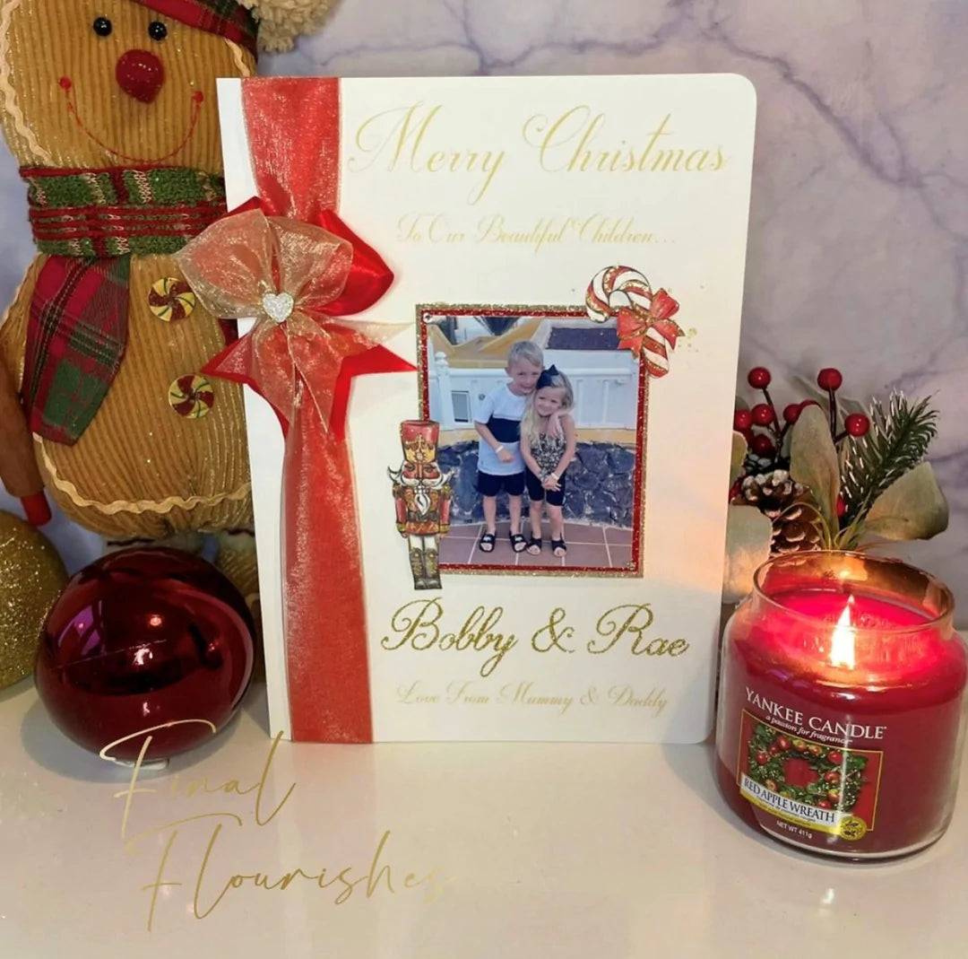 Nutcracker & Candy Cane Photo Card