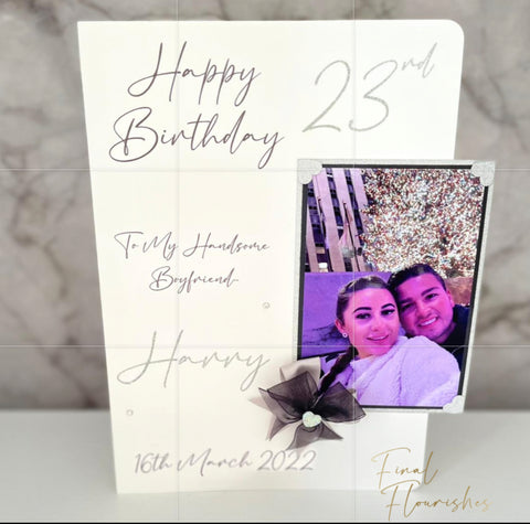 Black & Silver 3D Photo Card